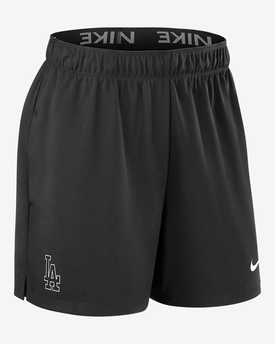 Shorts Nike Dri FIT de la MLB para mujer Los Angeles Dodgers Authentic Collection Practice. Nike